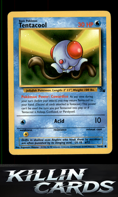 Tentacool 56/62 Pokemon Common Fossil Card LP