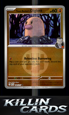 Reverse Holofoil Team Rocket's Diglett (Energy Symbol Pattern) 100/217 Pokemon C