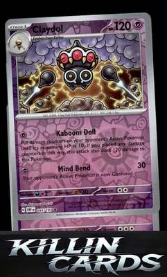 Reverse Holofoil Claydol 095/197 Pokemon Rare SV03: Obsidian Flames Card NM