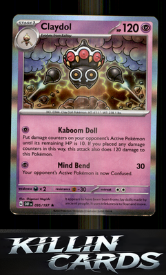 Claydol 095/197 Pokemon Rare SV03: Obsidian Flames Card NM