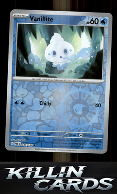 Reverse Holofoil Vanillite 043/182 Pokemon Common SV04: Paradox Rift Card NM