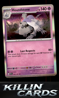 Houndstone - 043/091 043/091 Pokemon Rare SV: Paldean Fates Card NM