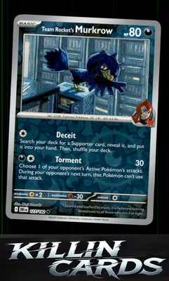 Reverse Holofoil Team Rocket's Murkrow - 127/182 127/182 Pokemon Uncommon SV10: