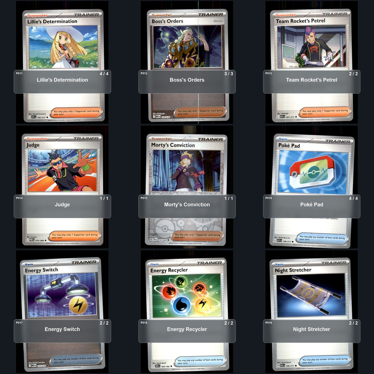 Partial Pokemon TCG World Championships 2026 Toxtricity Box Decklist 58 Cards Deck