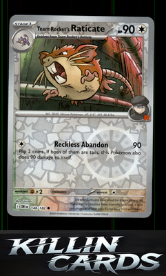 Reverse Holofoil Team Rocket's Raticate - 148/182 148/182 Pokemon Common SV10: D