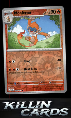 Reverse Holofoil Monferno 032/167 Pokemon Common SV06: Twilight Masquerade Card