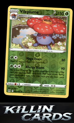 Reverse Holofoil Vileplume 003/196 Pokemon Holo Rare SWSH11: Lost Origin Card NM