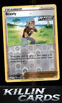 Reverse Holofoil Brawly 131/198 Pokemon Uncommon SWSH06: Chilling Reign Card NM
