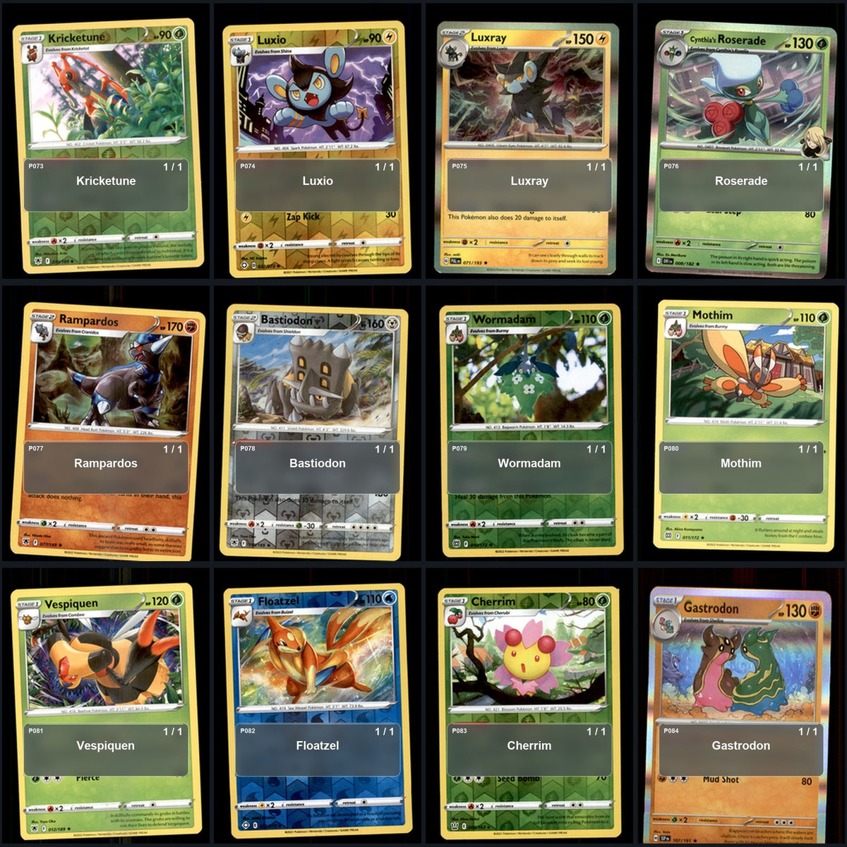 Pokemon TCG Generation 4 Sinnoh Pokemon Pokedex Set 105 Cards Collection