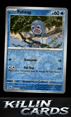Reverse Holofoil Poliwag 041/167 Pokemon Common SV06: Twilight Masquerade Card N
