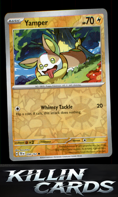 Reverse Holofoil Yamper 058/162 Pokemon Common SV05: Temporal Forces Card NM