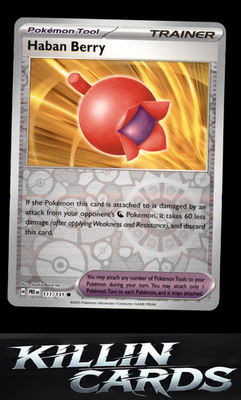 Reverse Holofoil Haban Berry 111/131 Pokemon Common SV: Prismatic Evolutions Car