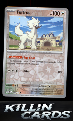 Reverse Holofoil Furfrou 088/131 Pokemon Common SV: Prismatic Evolutions Card NM
