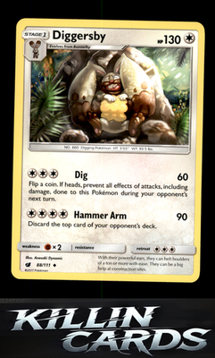 Diggersby 88/111 Pokemon Uncommon SM - Crimson Invasion Card LP