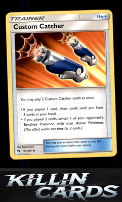 Custom Catcher 171/214 Pokemon Uncommon SM - Lost Thunder Card NM