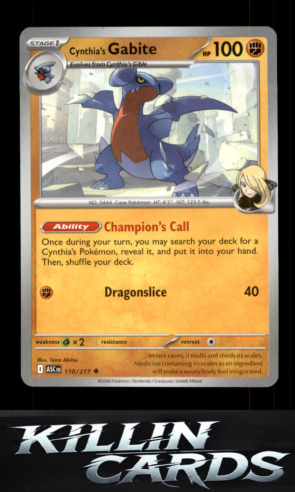Cynthia's Gabite 110/217 Pokemon Uncommon ME: Ascended Heroes Card NM