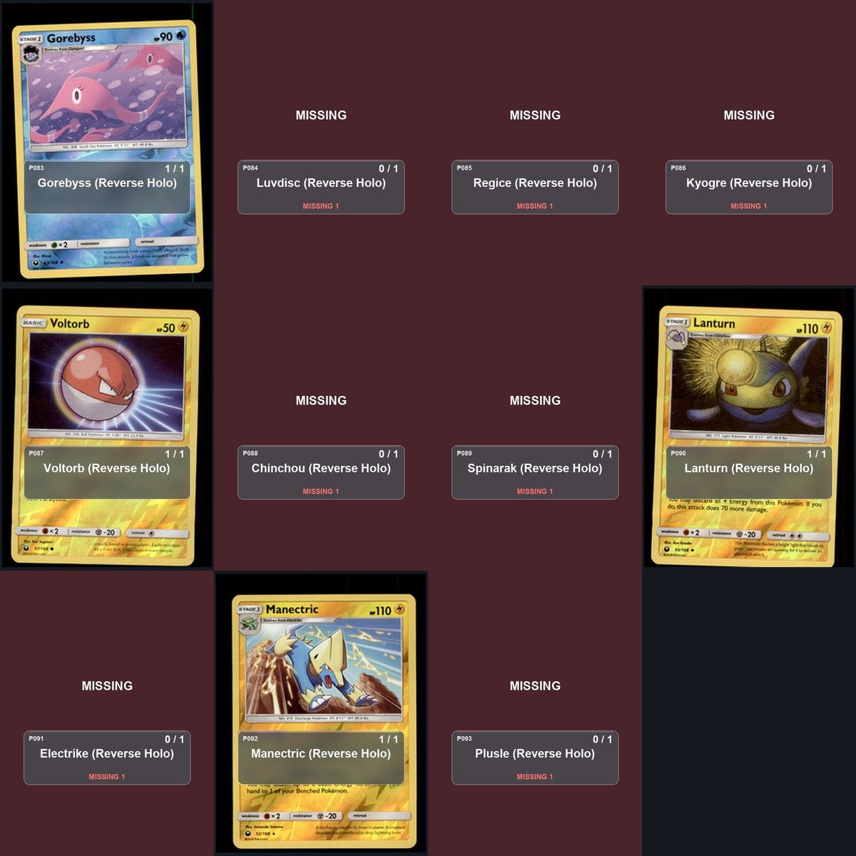 Pokemon TCG SM - Celestial Storm Reverse Holo Master Set 48 Reverse Holo Card