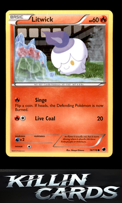 Litwick 14/116 Pokemon Common Plasma Freeze Card LP