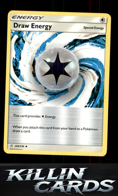 Draw Energy 209/236 Pokemon Uncommon SM - Cosmic Eclipse Card NM