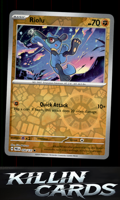 Reverse Holofoil Riolu 050/131 Pokemon Common SV: Prismatic Evolutions Card NM
