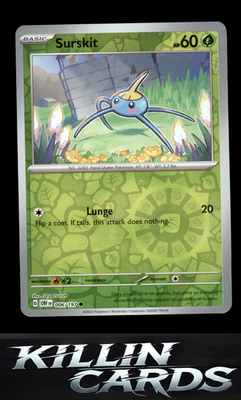 Reverse Holofoil Surskit 006/197 Pokemon Common SV03: Obsidian Flames Card NM