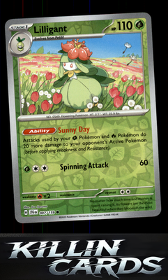 Reverse Holofoil Lilligant 007/159 Pokemon Common SV09: Journey Together Card NM
