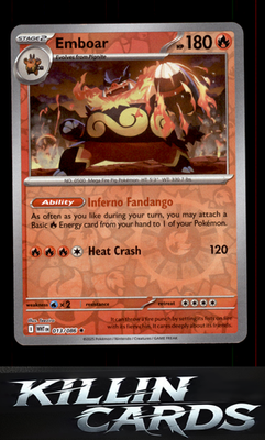 Reverse Holofoil Emboar 013/086 Pokemon Rare SV: White Flare Card NM