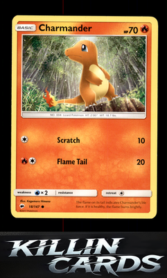 Charmander 18/147 Pokemon Common SM - Burning Shadows Card LP