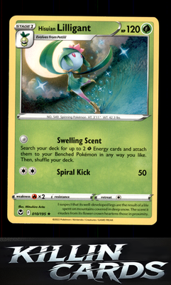 Hisuian Lilligant 010/195 Pokemon Rare SWSH12: Silver Tempest Card NM