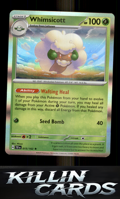Whimsicott 015/162 Pokemon Rare SV05: Temporal Forces Card NM
