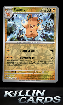 Reverse Holofoil Pawmo 075/193 Pokemon Uncommon SV02: Paldea Evolved Card NM