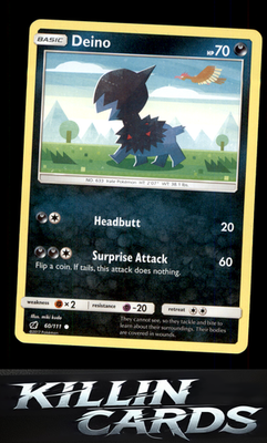 Deino 60/111 Pokemon Common SM - Crimson Invasion Card NM