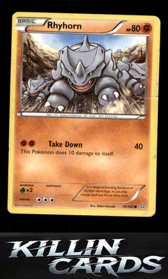 Rhyhorn 74/160 Pokemon Common XY - Primal Clash Card LP