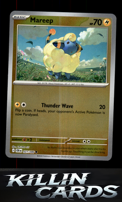 Reverse Holofoil Mareep 027/086 Pokemon Common ME04: Chaos Rising Card NM