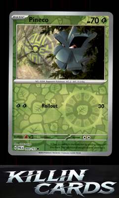 Reverse Holofoil Pineco 004/193 Pokemon Common SV02: Paldea Evolved Card NM