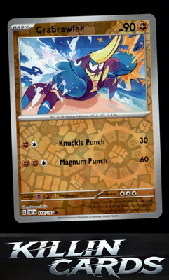 Reverse Holofoil Crabrawler 114/197 Pokemon Common SV03: Obsidian Flames Card NM