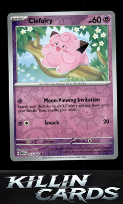 Reverse Holofoil Clefairy 035/165 Pokemon Common SV: Scarlet & Violet 151 Card N