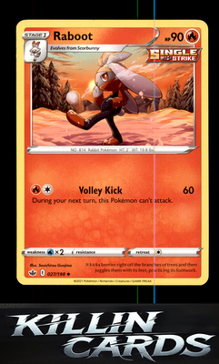 Raboot 027/198 Pokemon Uncommon SWSH06: Chilling Reign Card LP