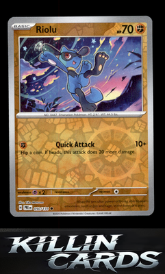 Reverse Holofoil Riolu 050/131 Pokemon Common SV: Prismatic Evolutions Card NM