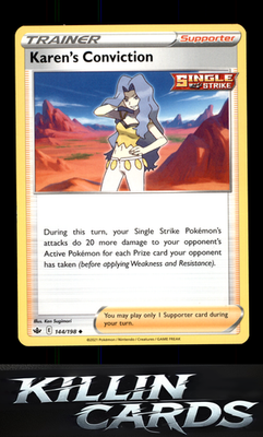 Karen's Conviction 144/198 Pokemon Uncommon SWSH06: Chilling Reign Card NM
