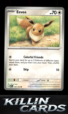 Eevee 133/165 Pokemon Common SV: Scarlet & Violet 151 Card NM