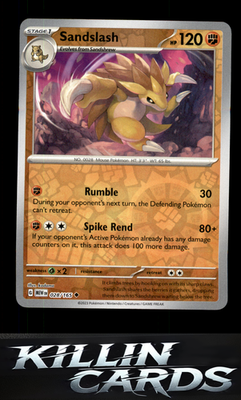 Reverse Holofoil Sandslash 028/165 Pokemon Uncommon SV: Scarlet & Violet 151 Car