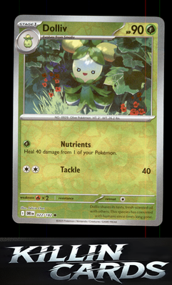 Reverse Holofoil Dolliv 022/182 Pokemon Common SV10: Destined Rivals Card NM