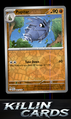 Reverse Holofoil Pupitar 081/159 Pokemon Common SV09: Journey Together Card NM