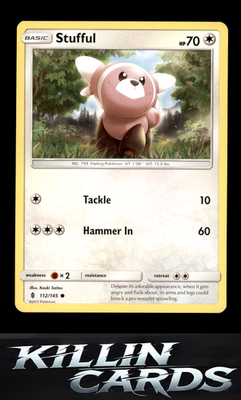 Stufful 112/145 Pokemon Common SM - Guardians Rising Card LP