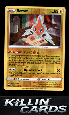 Reverse Holofoil Rotom 034/072 Pokemon Uncommon Shining Fates Card NM