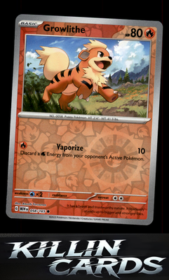 Reverse Holofoil Growlithe 058/165 Pokemon Common SV: Scarlet & Violet 151 Card