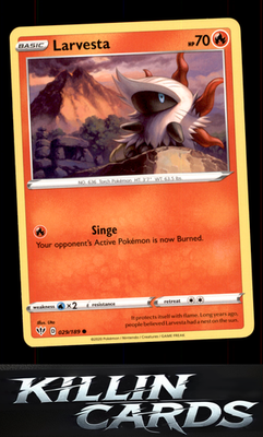 Larvesta 029/189 Pokemon Common SWSH03: Darkness Ablaze Card NM