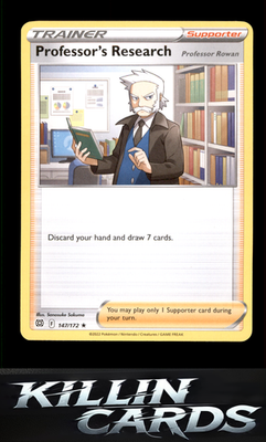 Professor's Research 147/172 Pokemon Holo Rare SWSH09: Brilliant Stars Card NM