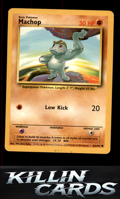 Machop 052/102 Pokemon Common Base Set Card LP